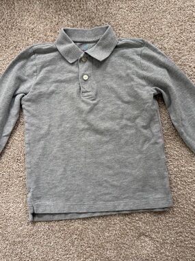 XS Crewcuts Boys Long-Sleeve Polo Shirt - Gray